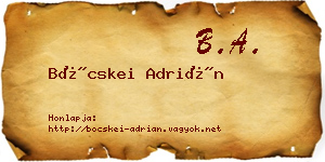 Böcskei Adrián névjegykártya